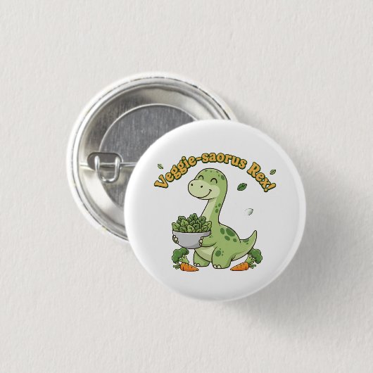 Veggie-saurus Rex! Ronde Button 3,2 Cm (Voorkant /achterkant)