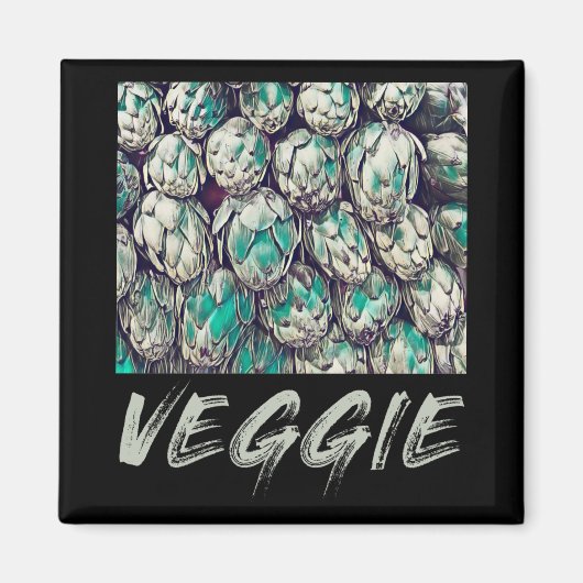Veggie Vegetarian Gift Magneet (Voorkant)