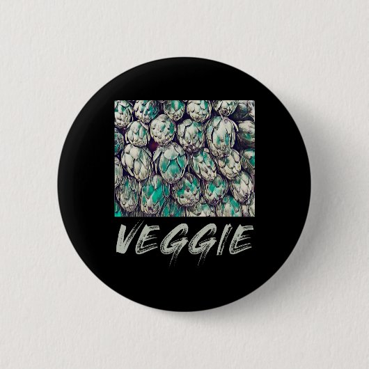 Veggie  Vegetarian Gift Ronde Button 5,7 Cm (Voorkant)