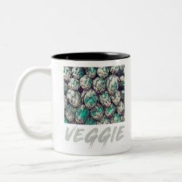 Veggie  Vegetarian Gift Tweekleurige Koffiemok