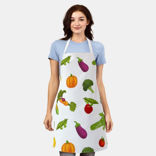 Veggie Vibes: Frisse & Leuke Keuken Schort (Gedragen)