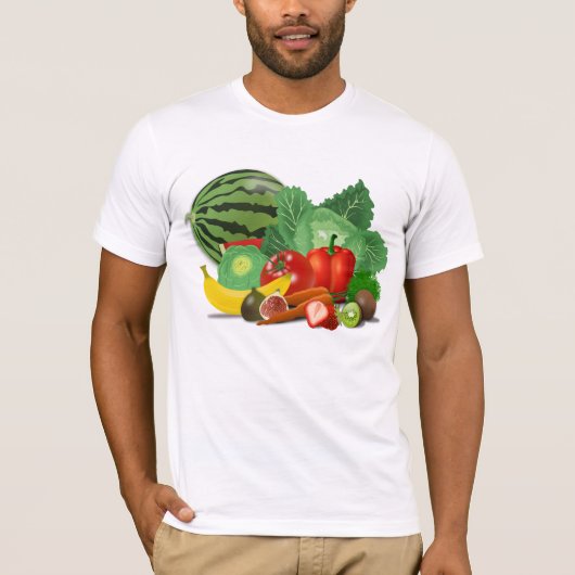Veggies en vruchten t-shirt (Voorkant)