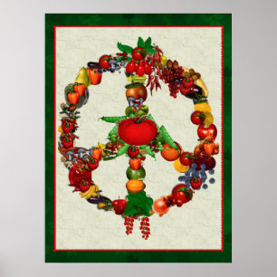 Vegie Peace Sign Poster
