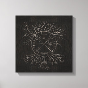 Vegvisir and Tree of life Yggdrasil Canvas Afdruk