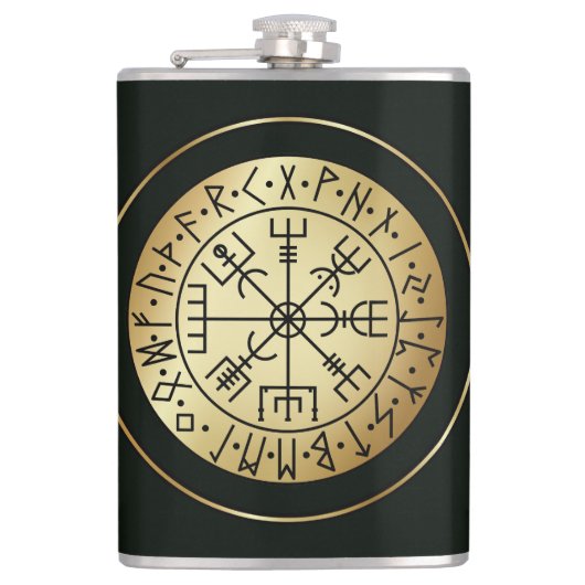 Vegvisir Compass: Rondes van IJsland Heupfles (Voorkant)
