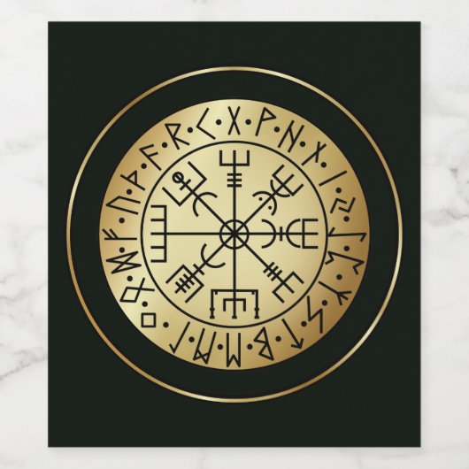 Vegvisir Compass: Rondes van IJsland Wijn Etiket (Enkel label)