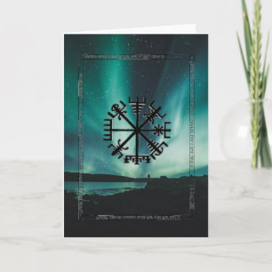 Vegvisir Compass/Wayfinder Rune greetings card Kaart