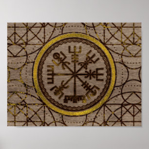 Vegvisir. De Magische Navigatie Viking Compass Poster