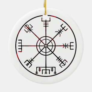 Vegvisir IJslandse beschermende runen Keramisch Ornament