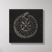 Vegvisir met Ouroboros en runes Canvas Afdruk (Voorkant)