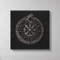 Vegvisir met Ouroboros en runes