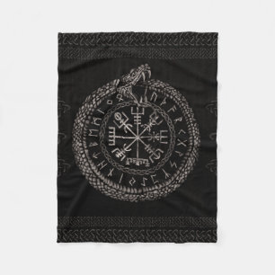 Vegvisir met Ouroboros en runes Fleece Deken