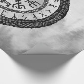 Vegvisir met Ouroboros en runes - grayscale Cadeaupapier (Hoek)
