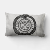 Vegvisir met Ouroboros en runes - grayscale Kussen (Achterkant)
