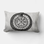 Vegvisir met Ouroboros en runes - grayscale Kussen (Voorkant)