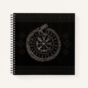 Vegvisir met Ouroboros en runes Notitieboek