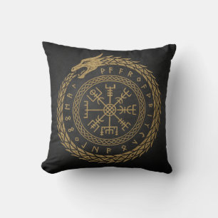 Vegvisir Noorse Slang Runencirkelontwerp Kussen