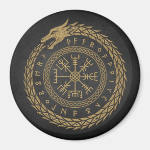 Vegvisir Noorse Slang Runencirkelontwerp Magneet