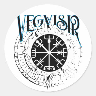 vegvisir nordic pathfinder compass ronde sticker