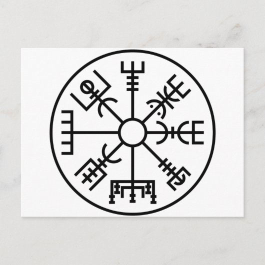 vegvisir Norse van het Symbool van Viking Schild Briefkaart (Voorkant)
