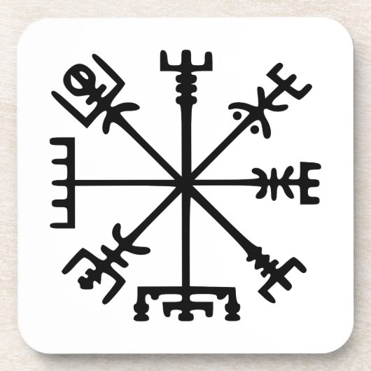 Vegvísir (Viking Compass) Bier Onderzetter (Voorkant)