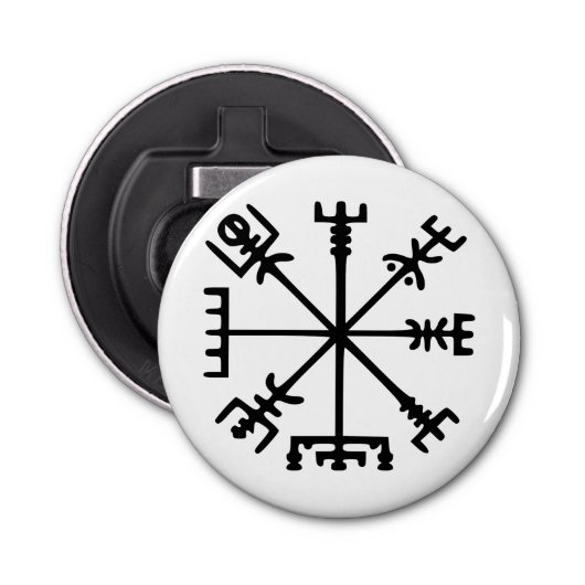 Vegvísir (Viking Compass) Button Flesopener (Voorkant)