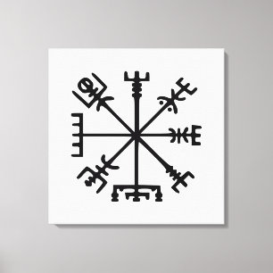 Vegvísir (Viking Compass) Canvas Afdruk