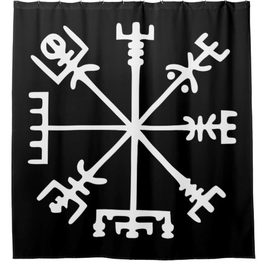 Vegvísir (Viking Compass) Douchegordijn (Voorkant)