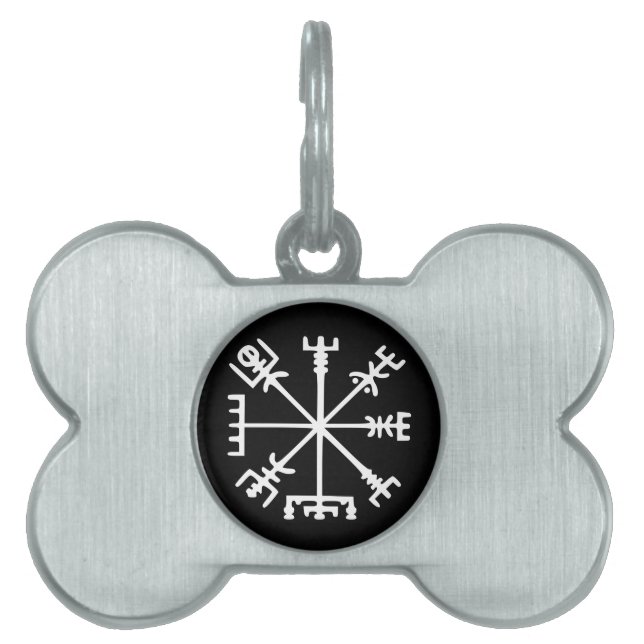 Vegvísir (Viking Compass) Huisdieren Naamplaatje (voorkant)