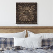 Vegvisir - Viking Compass Ornament Canvas Afdruk (Insitu (Slaapkamer))
