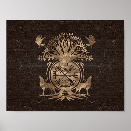 Vegvisir - Viking Compass Ornament Poster (Voorkant)