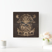 Vegvisir - Viking Compass Ornament Vierkante Klok (Huis)