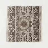 Vegvisir - Viking Compass Ornament Wandkleed (Voorkant (horizontaal))