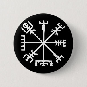 Vegvísir (Viking Compass) Ronde Button 5,7 Cm
