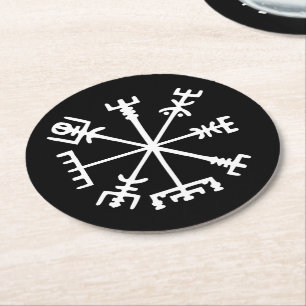 Vegvísir (Viking Compass) Ronde Kartonnen Onderzetter
