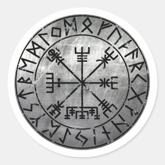 Vegvisir Viking Compass Ronde Sticker (Voorkant)