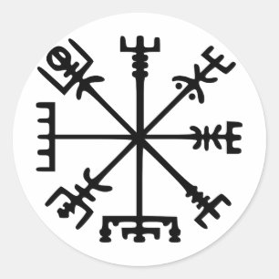 Vegvísir (Viking Compass) Ronde Sticker