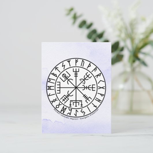 Vegvisir Viking Compass Symbol Design Briefkaart (Staand voorkant)