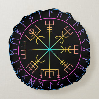 Vegvisir Viking Compass Symbol Design Rond Kussen
