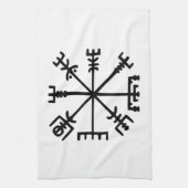 Vegvísir (Viking Compass) Theedoek (Verticaal)