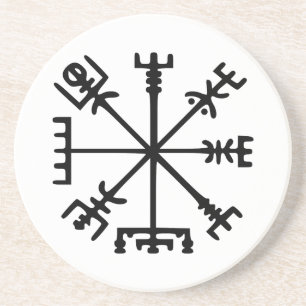 Vegvísir (Viking Compass) Zandsteen Onderzetter