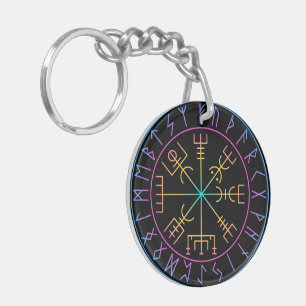 Vegvisir Viking Kompas Symbool Ontwerp Sleutelhanger