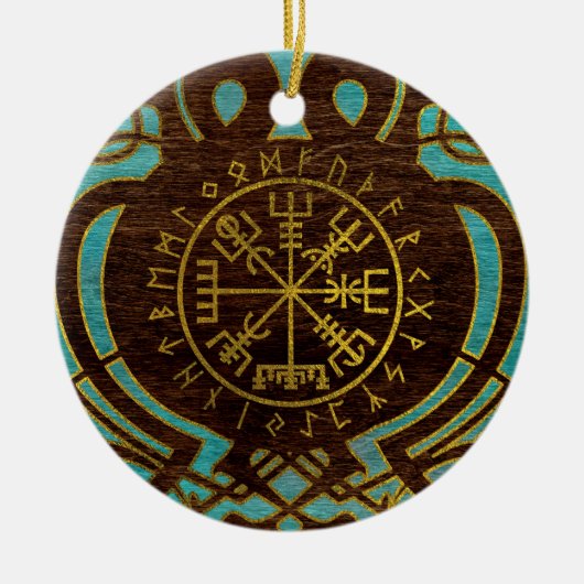 Vegvisir - Viking Navigation Compass Keramisch Ornament (Voorkant)