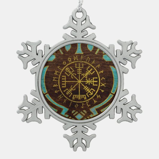 Vegvisir - Viking Navigation Compass Tin Sneeuwvlok Ornament (Voorkant)