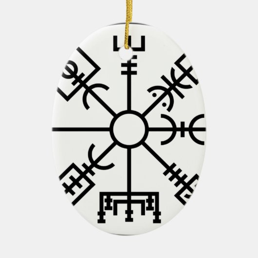 vegvisir Viking Symbol Norse Shield Odin Keramisch Ornament (Voorkant)