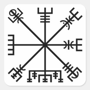 Vegvisir Viking-symbool Vierkante Sticker