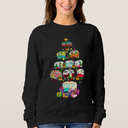 Véhicule de camping Noël Sweat Ugly Christmas Tree (Devant)