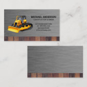 Véhicule de construction | Carte de visite en bois (Devant / Derrière)