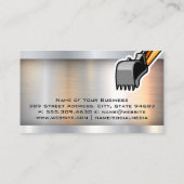 Véhicule de construction | Carte de visite métalli (Dos)