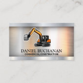 Véhicule de construction | Carte de visite métalli (Devant)